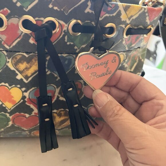 DOONEY & BOURKE Vintage Y2K Multicolored Logo Tassel Tote Handbag Purse Logo - Picture 4 of 16